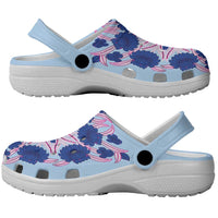 Cook Islands Tivaevae Quilt Clogs Shoes Sky Blue