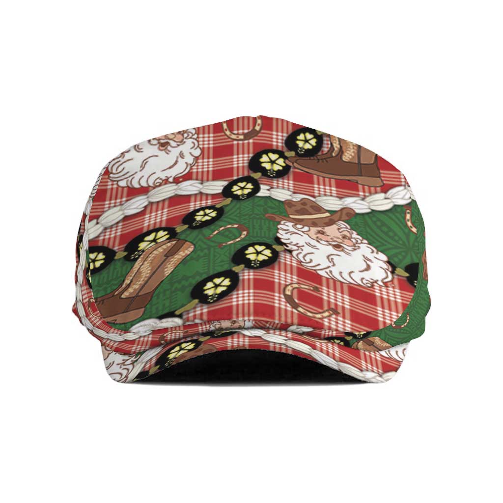 Cowboy Hawaii Mele Kalikimaka Jeff Hat Paniolo Kukui Nut Pikake Lei Red Version - Polynesian Pride