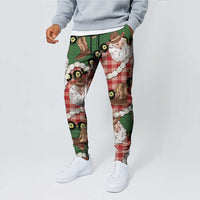 Cowboy Hawaii Mele Kalikimaka Jogger Pants Paniolo Kukui Nut Pikake Lei Red Version - Polynesian Pride