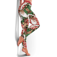 Cowboy Hawaii Mele Kalikimaka Leggings Paniolo Kukui Nut Pikake Lei Red Version - Polynesian Pride