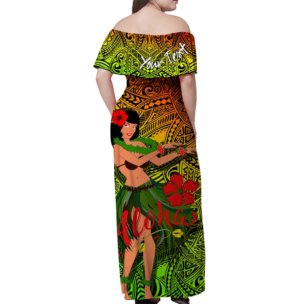 Polynesian Couple Outfits Hawaii Hula Girl Reggae Matching Dress and Hawaiian Shirt LT2 - Polynesian Pride