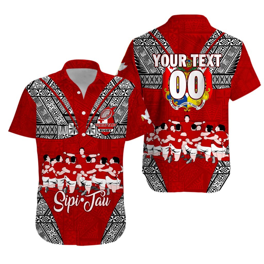 (Custom Personalised) Tonga Rugby Ikale Tahi Sipi Tau Hawaiian Shirt - LT2 Unisex RED - Polynesian Pride