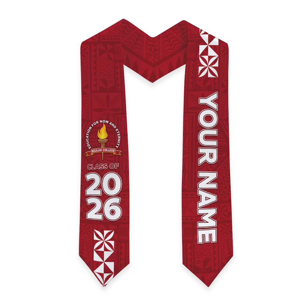 Custom Beulah College Graduation Stole Tongan Ngatu Pattern