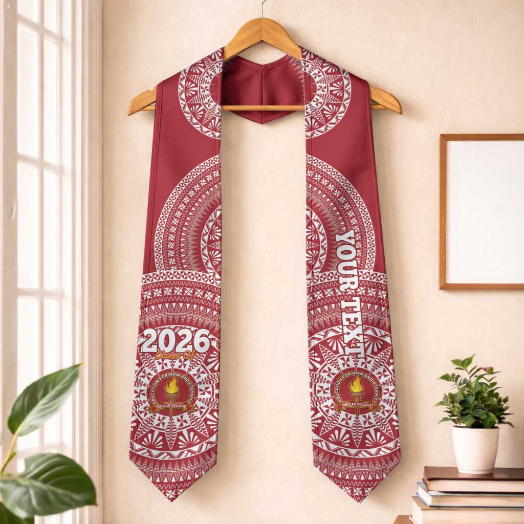 Custom Beulah College Tonga Graduation Stole Class Of Year Tongan Ngatu Pattern