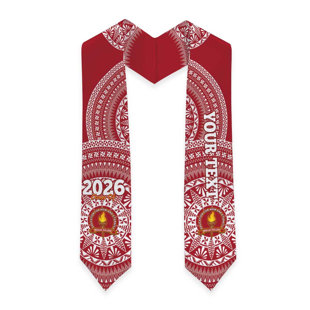 Custom Beulah College Tonga Graduation Stole Class Of Year Tongan Ngatu Pattern