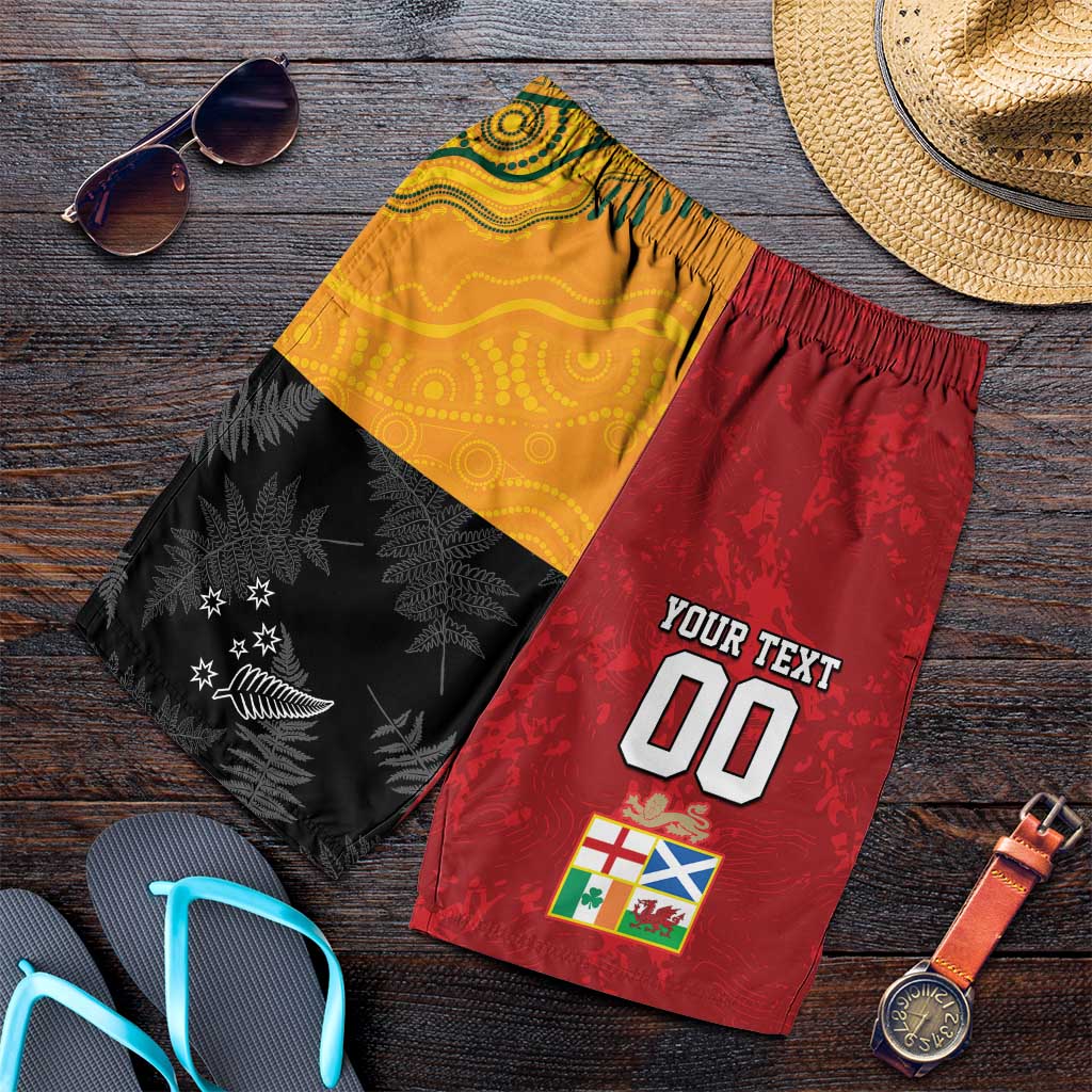 Custom British Lions-AUNZ Shorts for Men Australia-New Zealand Indigenous Motif LT09