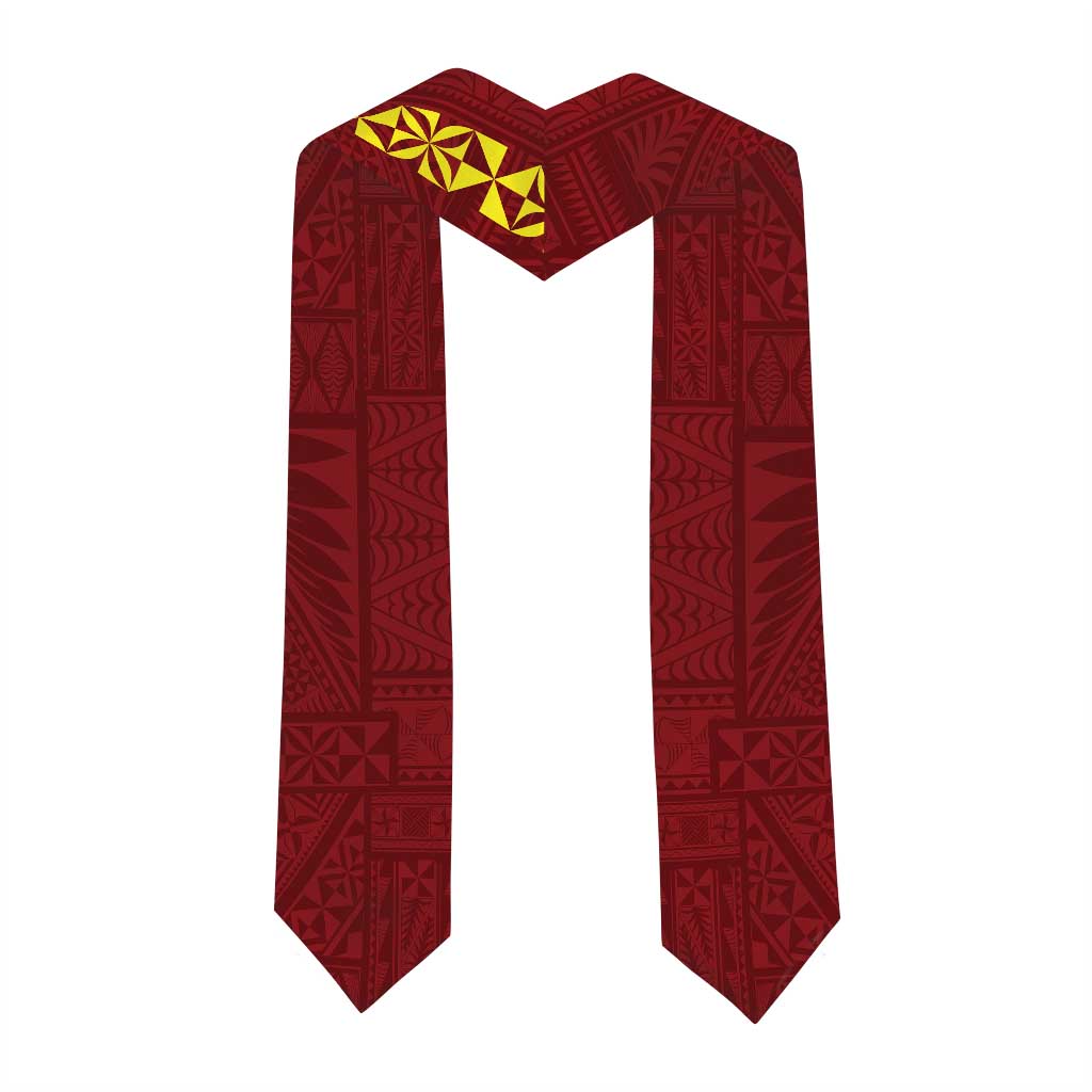 Custom Eua High School Graduation Stole Tongan Ngatu Pattern