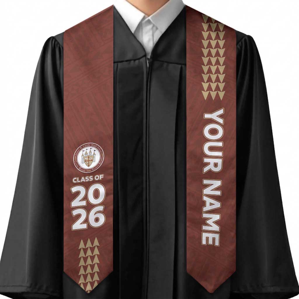 Custom Hawaii Castle High School Graduation Stole Kakau Pattern