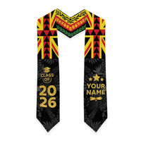Custom Hawaii Graduation Stole Kakau Pattern With Leis