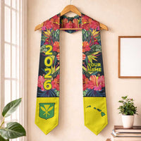 Custom Hawaii Graduation Stole Tropical Flowers