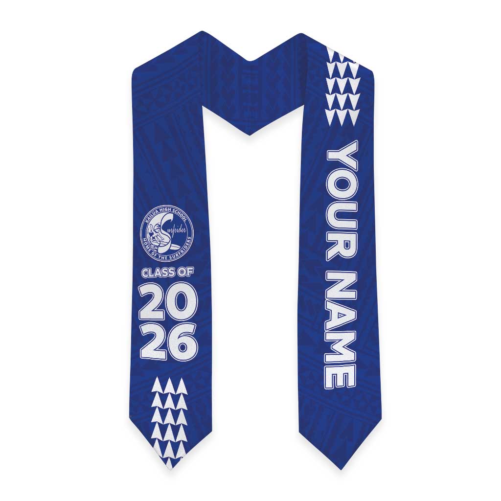 Custom Hawaii Kailua High School Graduation Stole Kakau Pattern