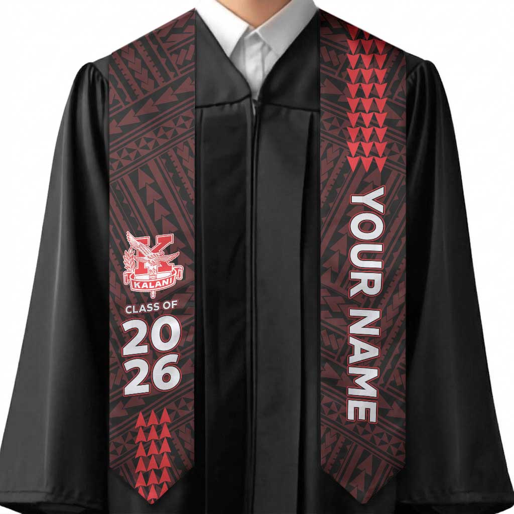 Custom Hawaii Kalani High School Graduation Stole Kakau Pattern