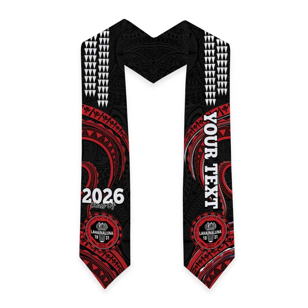 Custom Hawaii Lahainaluna High School Graduation Stole Class Of Year Polynesian Kakau Pattern