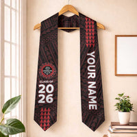 Custom Hawaii Lahainaluna High School Graduation Stole Kakau Pattern LT05 One Size Red - Polynesian Pride