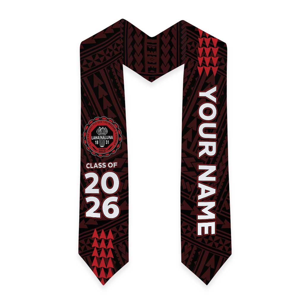 Custom Hawaii Lahainaluna High School Graduation Stole Kakau Pattern LT05 - Polynesian Pride
