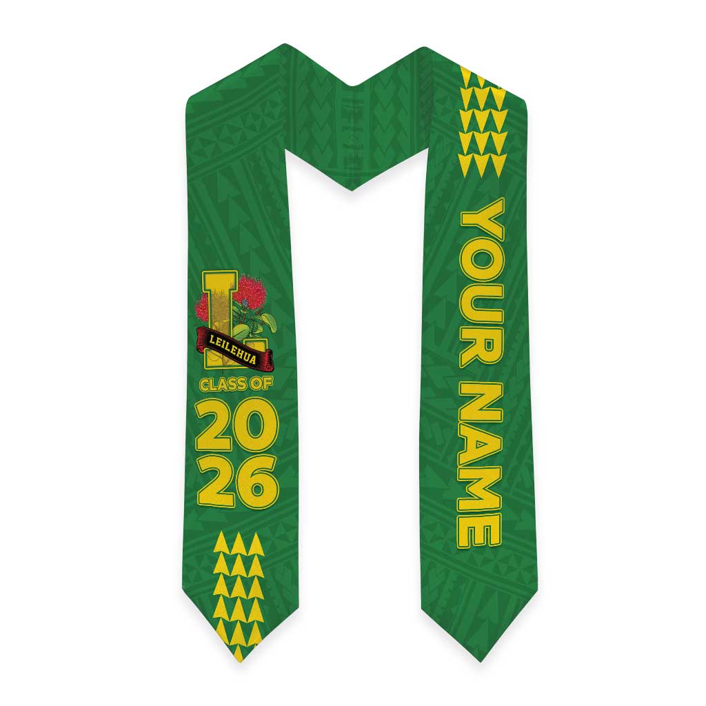 Custom Hawaii Leilehua High School Graduation Stole Kakau Pattern