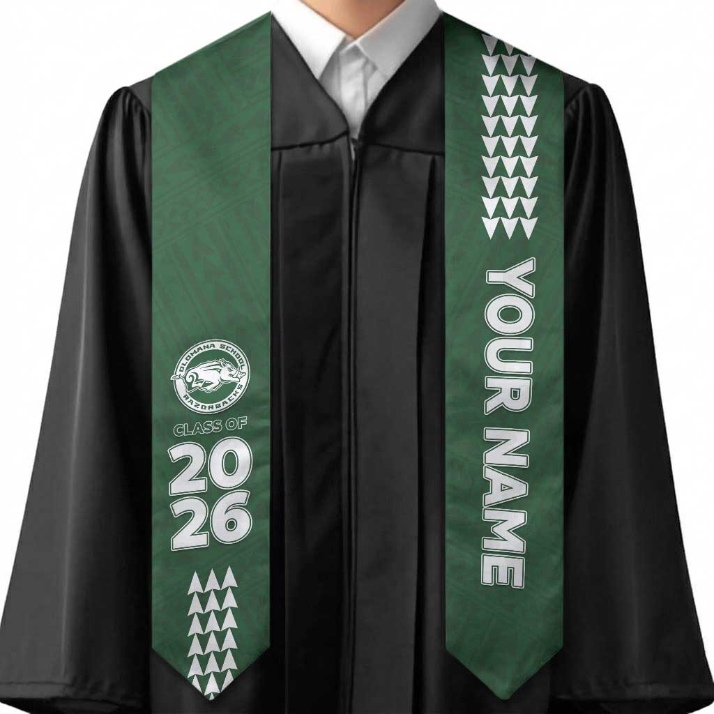 Custom Hawaii Olomana High & Intermediate School Graduation Stole Kakau Pattern