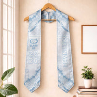 Custom Kealakehe High School Graduation Stole Tapa Pattern With Leis LT05 One Size White - Polynesian Pride