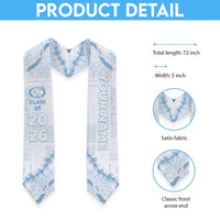 Custom Kealakehe High School Graduation Stole Tapa Pattern With Leis LT05 - Polynesian Pride