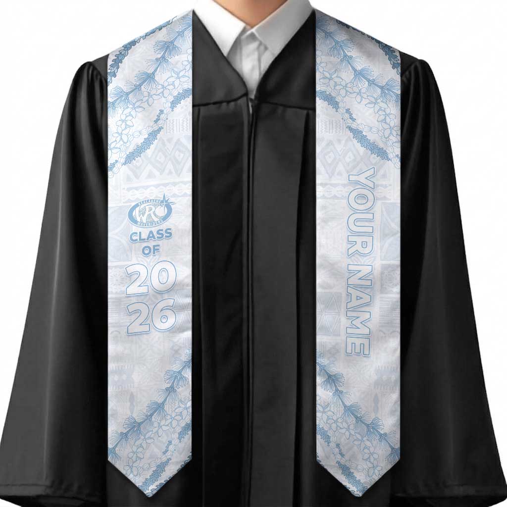 Custom Kealakehe High School Graduation Stole Tapa Pattern With Leis LT05 - Polynesian Pride