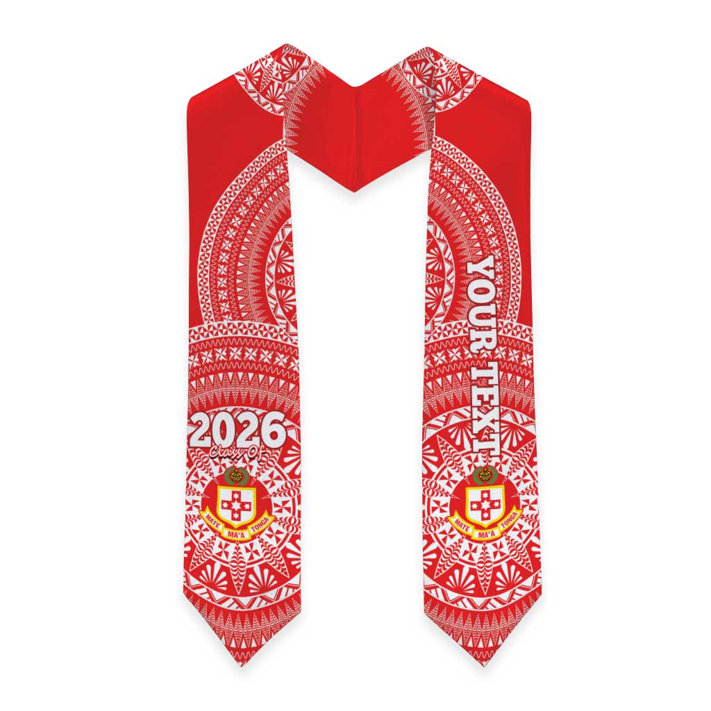 Custom Kolisi Tonga Atele Graduation Stole Class Of Year Tongan Ngatu Pattern