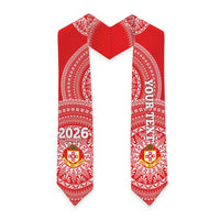 Custom Kolisi Tonga Atele Graduation Stole Class Of Year Tongan Ngatu Pattern
