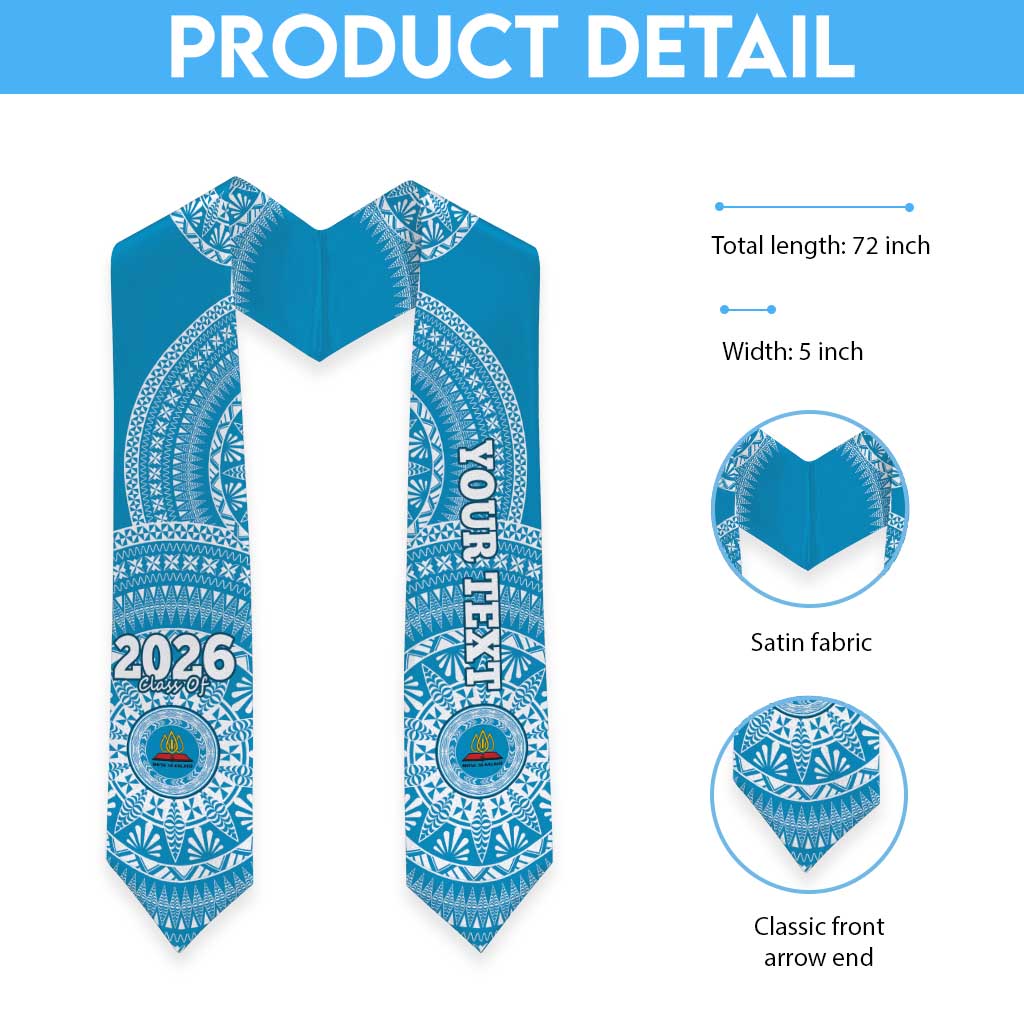 Custom Lavengamalie Tonga College Graduation Stole Class Of Year Tongan Ngatu Pattern LT14 - Polynesian Pride