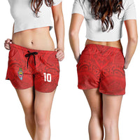 Custom Mate Ma'a Tonga Rugby Shorts for Women Ngatu Tribal Motifs Sporty Style - Polynesian Pride