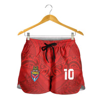 Custom Mate Ma'a Tonga Rugby Shorts for Women Ngatu Tribal Motifs Sporty Style - Polynesian Pride