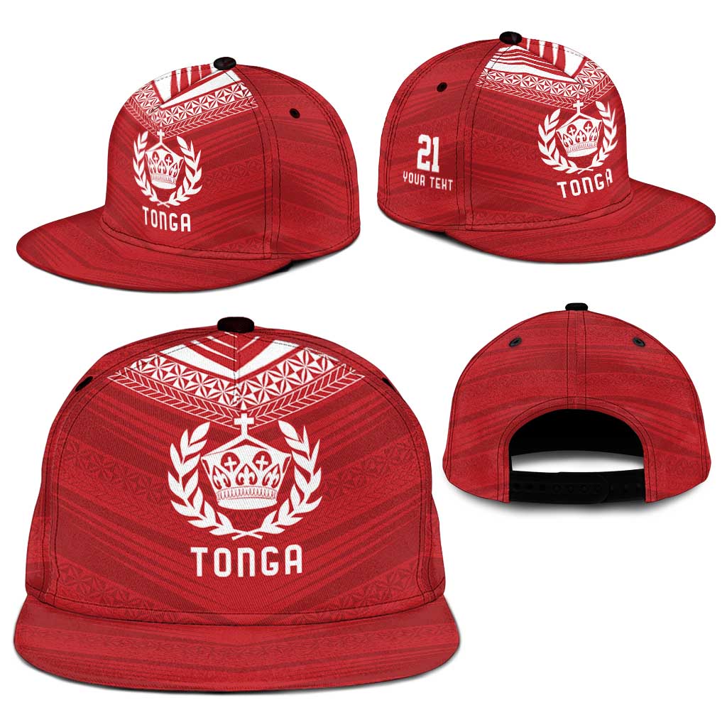 Custom Pacific Rugby Spirit Snapback Cap Tonga Ngatu Pride Red Edition - Polynesian Pride