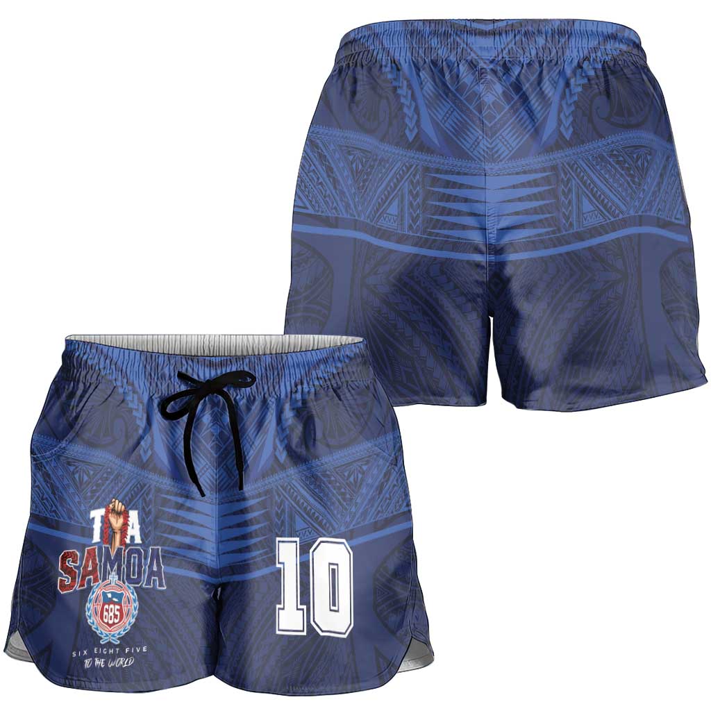Custom Toa Samoa Rugby Shorts for Women Champions Six Eight Five - Polynesian Pride