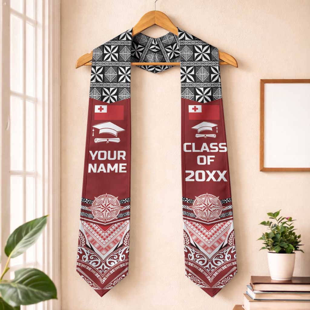 Custom Tonga Graduation Stole Mana o Tonga-Tribal Heritage Edition Red Color