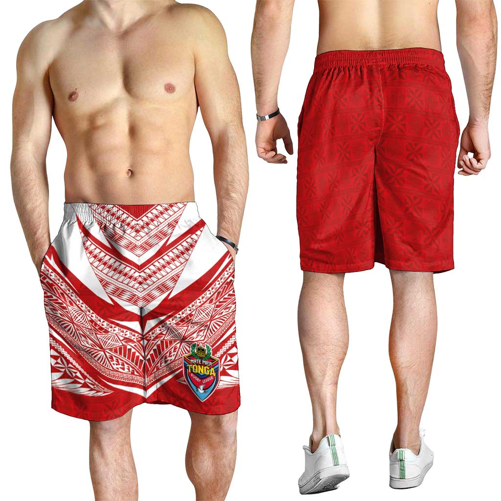 Custom Tonga Rugby Shorts for Men Ngatu Motifs and Pacific Patterns