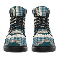 Dark Cyan Hawaii Tiare and Shell Lei All Season Boots Hawaiian Palaka Luxury Vibes LT14 - Polynesian Pride