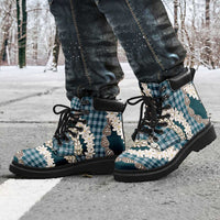 Dark Cyan Hawaii Tiare and Shell Lei All Season Boots Hawaiian Palaka Luxury Vibes LT14 - Polynesian Pride