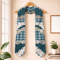 Dark Cyan Hawaii Tiare and Shell Lei Graduation Stole Hawaiian Palaka Luxury Vibes - Polynesian Pride