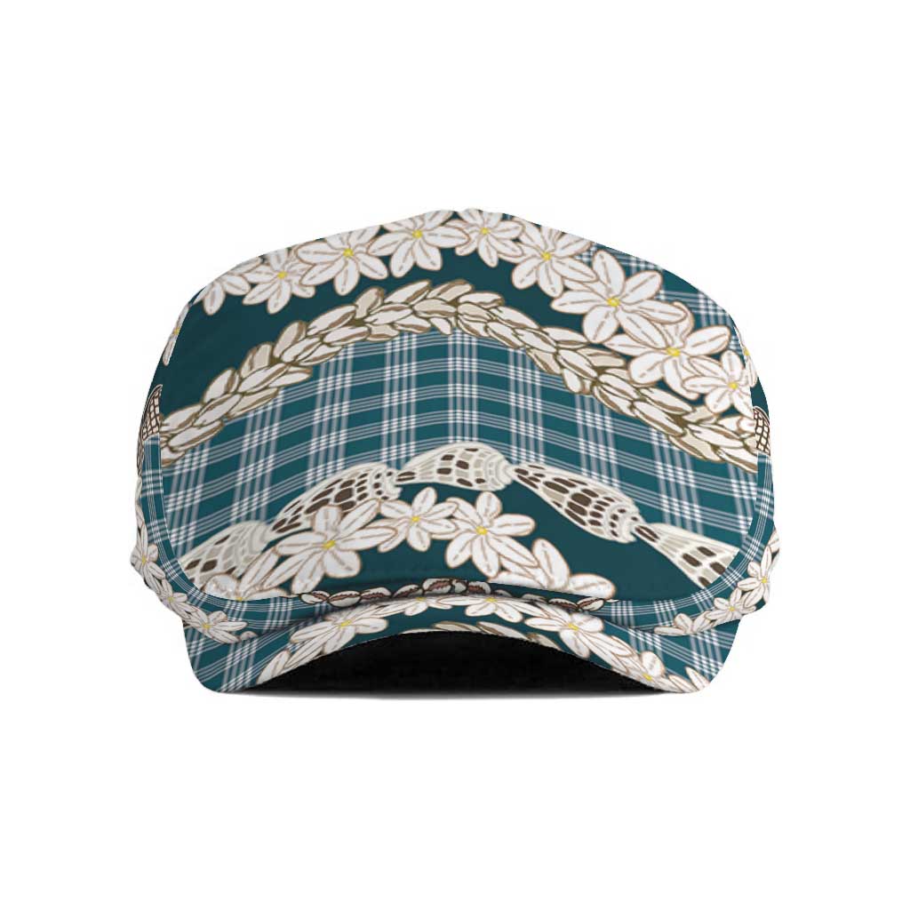 Dark Cyan Hawaii Tiare and Shell Lei Jeff Hat Hawaiian Palaka Luxury Vibes LT14 Dark Cyan - Polynesian Pride