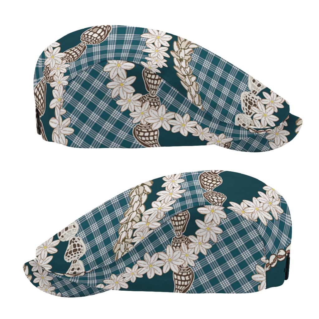 Dark Cyan Hawaii Tiare and Shell Lei Jeff Hat Hawaiian Palaka Luxury Vibes LT14 - Polynesian Pride