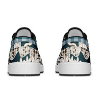 Dark Cyan Hawaii Tiare and Shell Lei Low Sneakers Hawaiian Palaka Luxury Vibes LT14