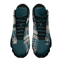 Dark Cyan Hawaii Tiare and Shell Lei Sneakers J13 Hawaiian Palaka Luxury Vibes LT14 - Polynesian Pride
