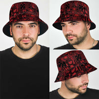 Dark Samoa Manuia Le Kerisimasi Bucket Hat Pacific Patchwork Xmas Vibes - Polynesian Pride
