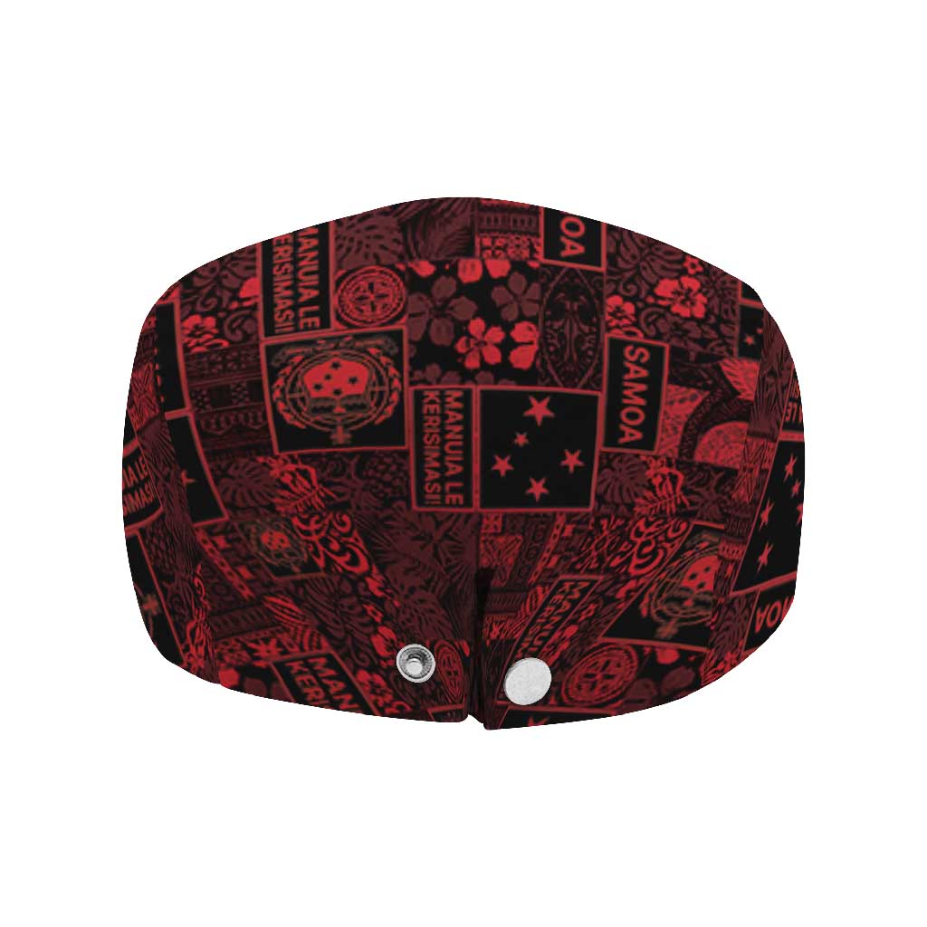 Dark Samoa Manuia Le Kerisimasi Jeff Hat Pacific Patchwork Xmas Vibes - Polynesian Pride