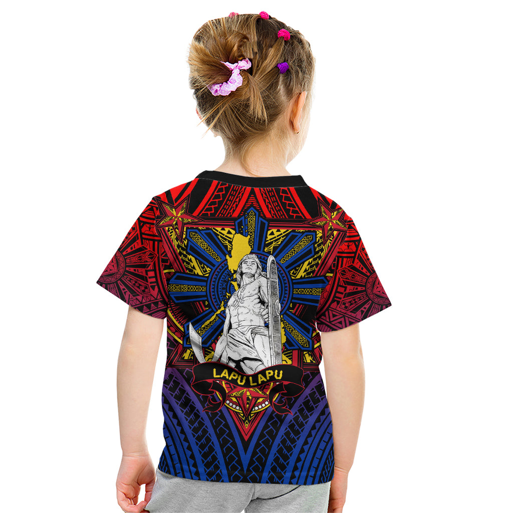 Filipinos Lapu-lapu Hero Kid T Shirt Philippines Flag and Sun DT02 - Polynesian Pride