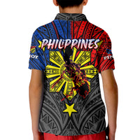Philippines Half Sleeve Tattoo Kid Polo Shirt Pinoy Filipinos Sun DT02 - Polynesian Pride