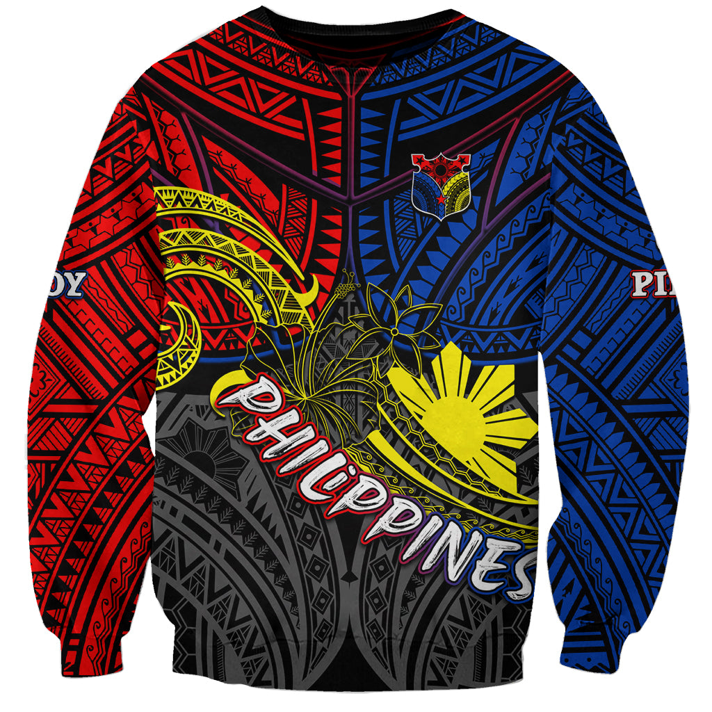 Philippines Half Sleeve Tattoo Sweatshirt Pinoy Filipinos Sun DT02 Unisex Art - Polynesian Pride