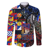 Pinoy Philippines Family Matching Tank Maxi Dress and Hawaiian Shirt Filipino Tattoo Art Style DT02 Dad's Shirt - Long Sleeve Art - Polynesian Pride