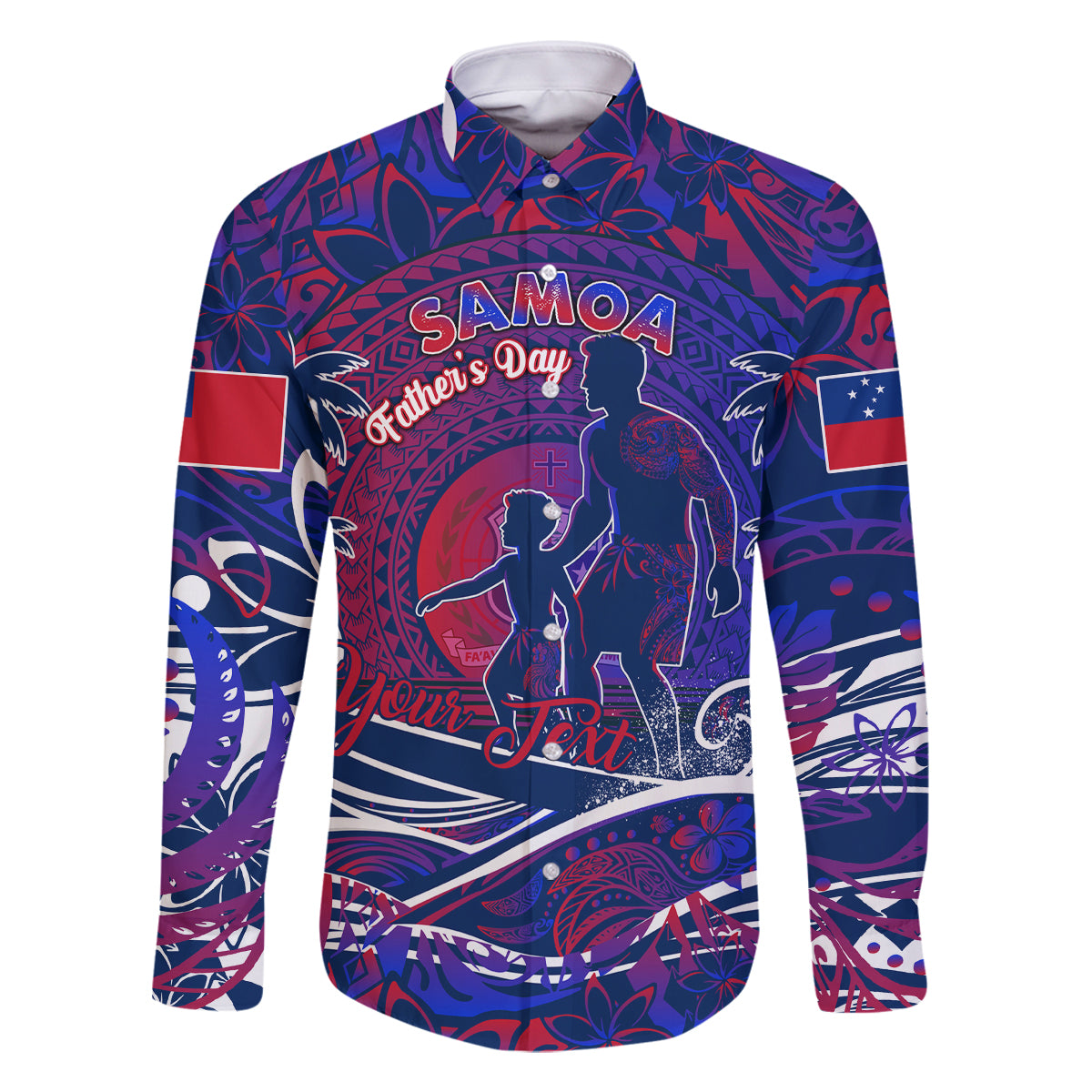 Father's Day Samoa Family Matching Long Sleeve Bodycon Dress and Hawaiian Shirt Special Dad Polynesia Paradise