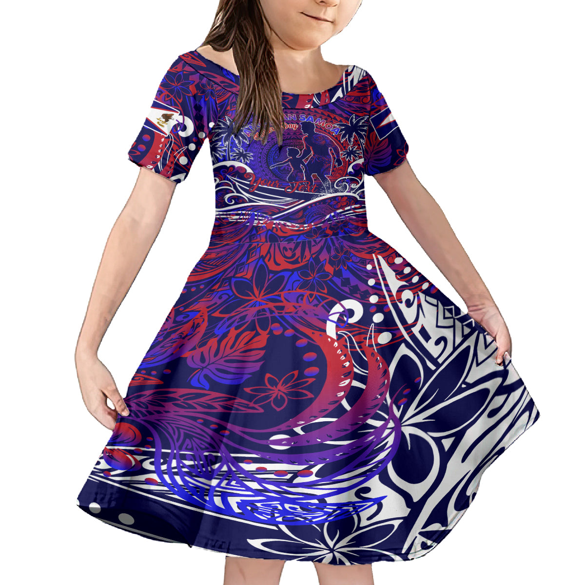 Father's Day American Samoa Family Matching Long Sleeve Bodycon Dress and Hawaiian Shirt Special Dad Polynesia Paradise