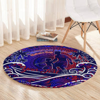 Father's Day American Samoa Round Carpet Special Dad Polynesia Paradise