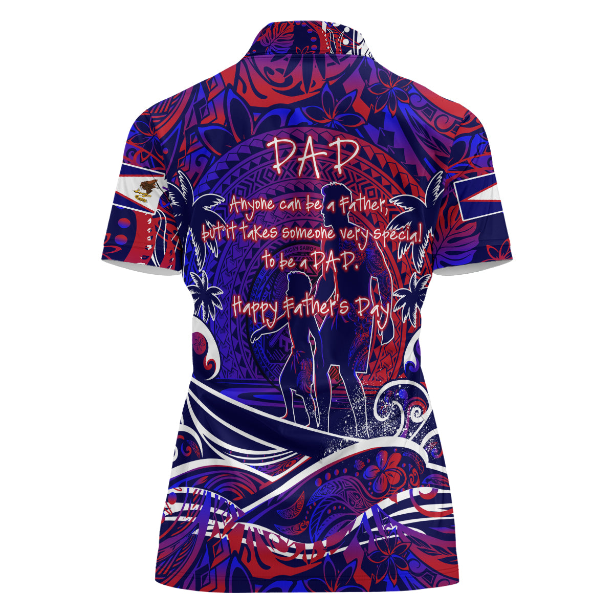 Father's Day American Samoa Women Polo Shirt Special Dad Polynesia Paradise